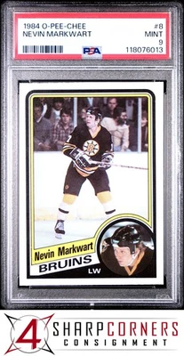 1984 O-PEE-CHEE #8 NEVIN MARKWART RC BRUINS PSA 9 - Image 1 of 3