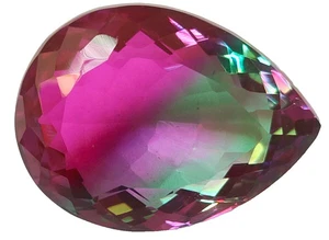 85 Ct + Certified Bi-Color Tourmaline Pear Cut Loose Gemstone for Ring & Pendant - Picture 1 of 5