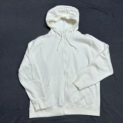 Sudadera para mujer Nike con capucha y cremallera, blanca talla L algodón Foto 1 de 4