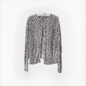 Ann Taylor Loft Womens Sweater Size Medium Long Sleeve Cardigan Animal Print - Picture 1 of 7