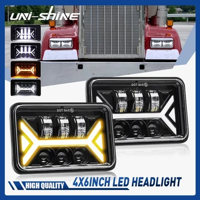 Faros LED H4656 4x6" más brillantes para Kenworth T400 T600A T800 W900 DOT Foto 1 de 4