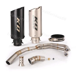 51MM For Kawasaki Ninja 400 250 Z400 2017-2022 Exhaust System Header Middle Pipe - Picture 1 of 13