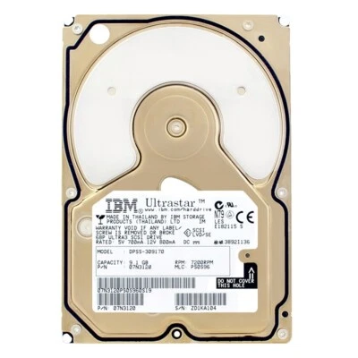 Hard Drive IBM 9GB DPSS-309170 7200Rpm SCSI 68-PIN 3.5'' Inch 07N3120 - Image 1 of 4