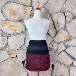 Ralph Lauren rara minigonna coperta di lana Hopi Cross anni '90 antracite onbré | L - Foto 1 di 5