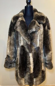 Vintage HILLMOOR NEW YORK SIZE Large WOMENS-FAUX FUR Coat Jacket Mid Century - Picture 1 of 12