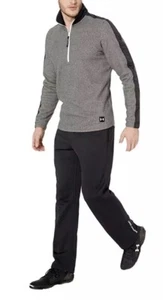 Under Armour Mens Gray/Black UA Microfleece 1/2 Zip Sweatshirt L 1320772 001 - Picture 1 of 5