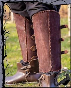 Rieles de patas de cuero Larp medievales - Veteran Epic Armoury - Imagen 1 de 3