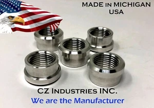 1/2" NPT QTY:5 ALUMINUM FEMALE WELD ON / WELD IN FLANGE FITTING BUNG, 1/2"-14 - Bild 1 von 3