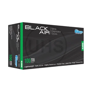 Black Air Disposable Nitrile Gloves | XL Extra Large | Powder Free | AUS SELLER - Picture 1 of 1
