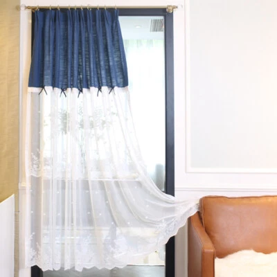 New Cabinet Door Half Curtain Lace Cafe Short Window Drape Doorway Valance Decor - Image 1 of 4
