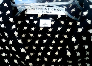 VTG JOSEPHINE CHAUS 2X COTTON CREAM ARROW HEART PRINT BLACK BUTTON UP BLOUSE TOP - Picture 1 of 5
