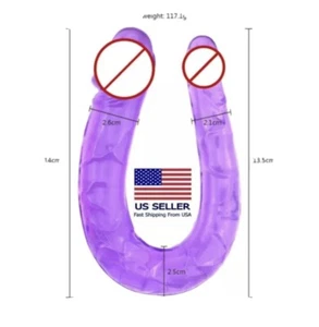 Flexible Double Dong for Women Sex Penis Realistic Dildo Lesbian Waterproof - Picture 1 of 7