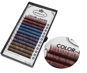 Eyelash Color Extensions 4 color Mix 12 strips C curve 0.12mm New - Picture 1 of 7