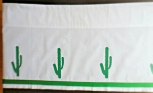 Cactus White Cotton Window Valance with Cactic Handmade color choice - Picture 1 of 2