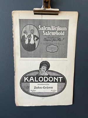 Publicité magazine vintage SALEM ALEIKUM GOLD cigarettes et KALODONT années 1920 - Photo 1/3