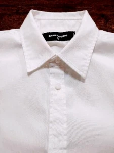 DSQUARED2 Men's Button Front 100% Cotton Size 40 Solid White Shirt MADE IN ITALY - Picture 1 of 6