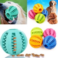 Pet Dog Toy Interactive Ball Pet Dog Cat Puppy Chew Toys Ball Tooth Clean Food#