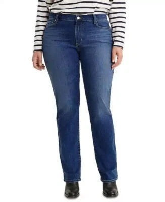 Levi's women's Classic Sculpt Straight Hyper Soft Jeans -plus size 24W -Blue - Image 1 of 4
