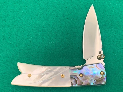 CUSTOM TAWEESAK KNIFE MOTHER OF PEARL / NONE BETTER MUSEUM QUALITY w/ CASE - Image 1 of 4