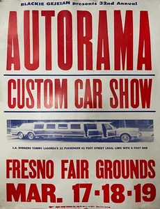 VRHTF VTG NHRA BLACKIE GEJEIAN'S 70'S FRESNO CUSTOM CAR AUTORAMA" LARGE POSTER - Picture 1 of 1