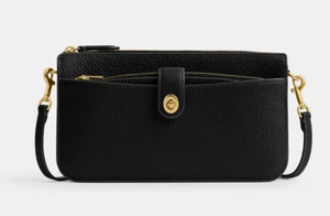 COACH Bella Pop-Up Messenger Pouch Crossbody Clutch Wallet ~NWT~ Black CR970 - Picture 1 of 4