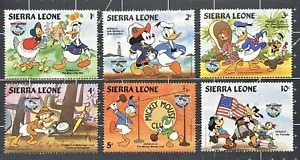 1984 Sierra Leone Disney 50th 6-STAMP Minnie Mickey Donald Duck MNH - Picture 1 of 1