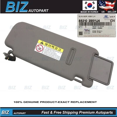 Genuine Sun Visor LEFT Driver Side for 2006-2009 HYUNDAI SANTA FE 85210-2B511J4 - Image 1 of 4
