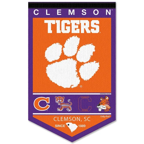 Clemson Tigers Heritage Logo History Banner Pennant Cover