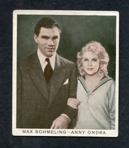1934 Max Schmeling Anny Ondra Bergmann Movie Picture Cigarette Tobacco Card #95