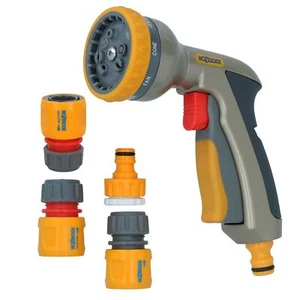 Hozelock Multi Plus Spray Gun Water Nozzle Hose Pipe 8 Function Metal Cleaning - Picture 1 of 21