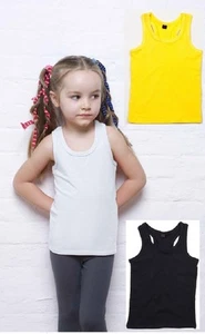 Humbugz Niñas Niños Algodón Liso Sin Mangas Camiseta Chaleco Camiseta sin Mangas Camisola - Imagen 1 de 7