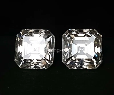 2 Ct CVD Loose White Color Diamond Pair Asscher Certified VVS1 Gemstone - Image 1 of 4