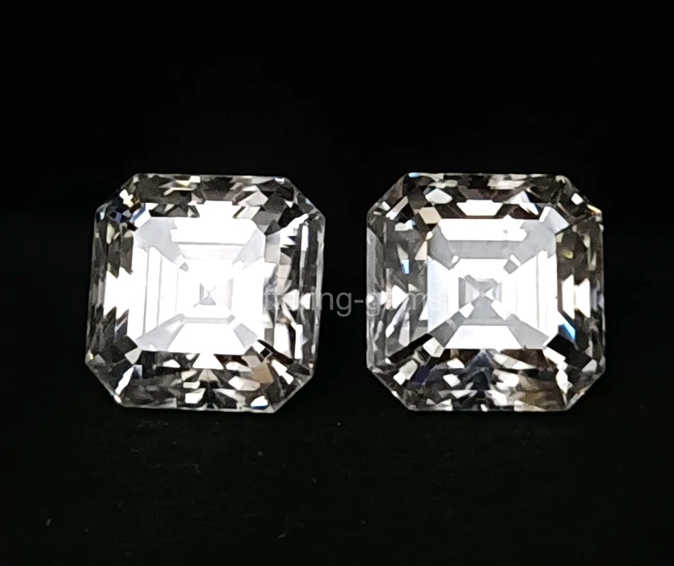 2 Ct CVD Loose White Color Diamond Pair Asscher Certified VVS1 Gemstone - Image 1 of 4