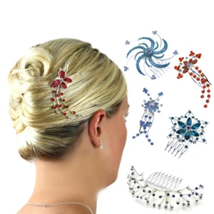 Head Jewellery Hair Combs Wedding Accessories Ladies Crystal Slide Clips Pieces - Picture 1 of 83