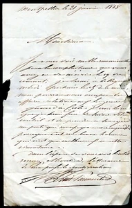 lettre ancienne de Mr. Louis Parmentier Maire de Montpellier.Député de l'Hérault - Imagen 1 de 2