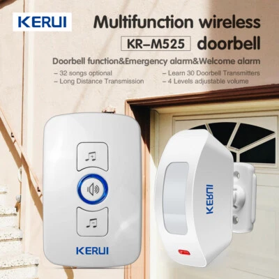 Home Security Wireless Driveway Alarm Doorbell Outdoor Motion Sensor Detector US - Image 1 of 4