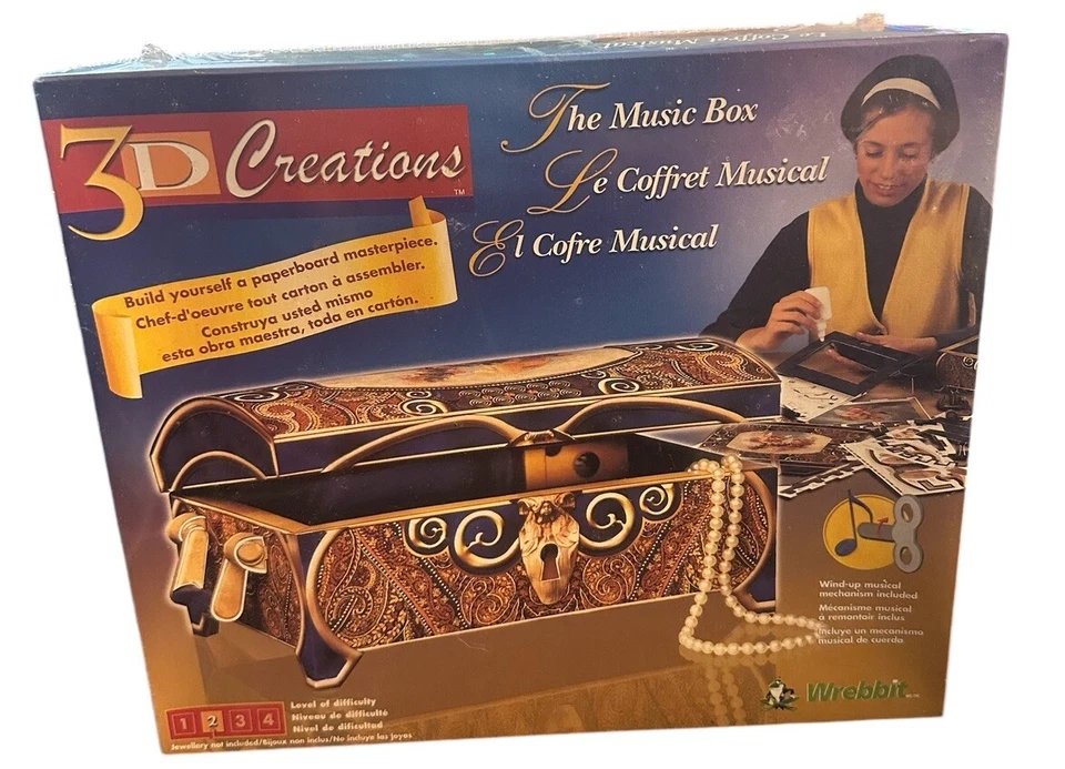 Wrebbit 3d Creations "the Music Box" Build Paperboard Kit Musical Mechanism