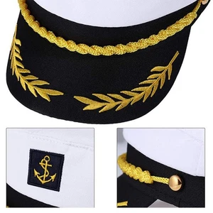 Gorra náutica sombrero de yate sombrero de capitán sombrero de marinero ajustable gorra de capitán de mar unisex - Imagen 1 de 12