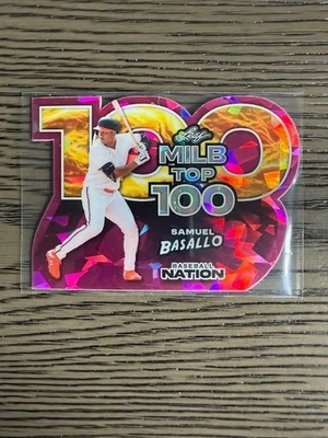2025 Leaf Baseball Nation Samuel Basallo MILB Top 100Pink Ice 4/6 Orioles - Image 1 of 2