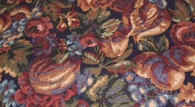 Tapestry Home Interior Design Fabric (1990) Jewel Tone Floral Pattern 1  2/3 yds - Image 1 of 2