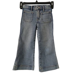 J. Pantalone denim elasticizzato Crew bambina marinaio lavaggio chiaro taglia 4 nuovo con etichette $59 CI198 - Foto 1 di 7