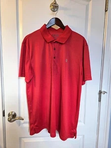Men's Izod Performance Grid Knit Short Sleeve Golf Polo, Size XL, Red - Picture 1 of 5