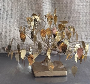 Vintage Gold Traum Geld Authentisch Fantasy Baum Kupferdraht Skulptur. Zertifiziert. - Bild 1 von 6