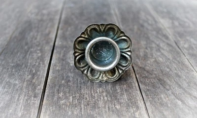 Portacandele a spina argento nostalgia candelabro ghirlanda avvento shabby... - Immagine 1 di 4