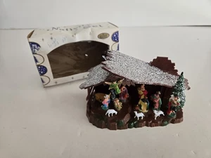 Vintage Shiny Brite Christmas Nativity Set Scene Decoration w/ Original Box - Picture 1 of 14