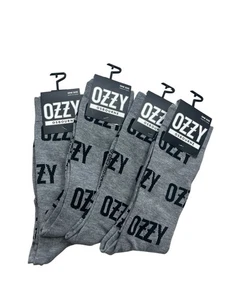 OZZY OSBOURNE Unisex Crew Socks Gray Black ( 7-12) NWT 4 Pairs - Picture 1 of 4