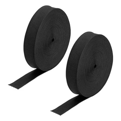 2 bandas elásticas para coser 0,8" 10 yardas carrete elástico tejido negro Foto 1 de 4