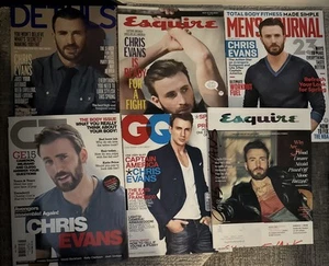 Chris Evans 6 Vintage Magazine Lot GQ Details Esquire More - Imagen 1 de 8