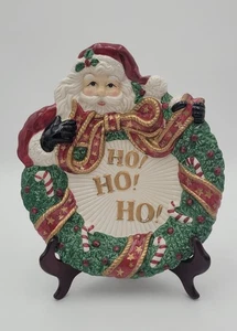 Fitz and Floyd Essentials Christmas Santa Wreath Plate 9.25" - Picture 1 of 8