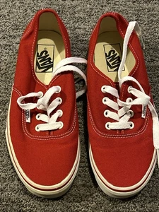 Authentische Vans rote Schnürschuhe Canvas Skateschuhe Damen 7,5 Herren 6 - Bild 1 von 6